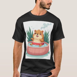 Capybara Hot Tub Relaxation Stress Relief Animal L T-Shirt
