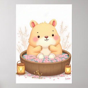 Capybara Hot Tub Spa Day Relaxation Sticker Capyba Poster