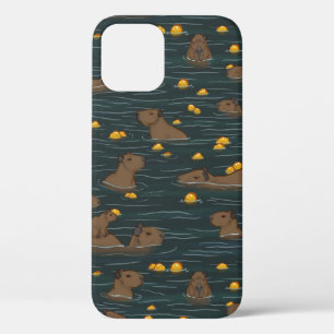 Capybara Hot Tub with Yuzu Fruit  iPhone 12 Pro Case