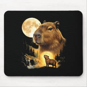 Capybara howling to the moon meme 90s animal mouse pad