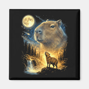 Capybara howling to the moon weird meme funny 90's magnet