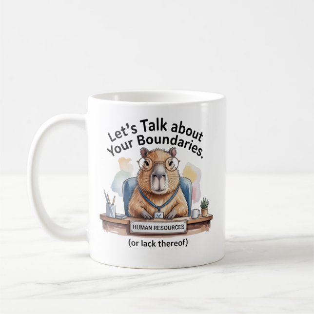 Capybara HR Mug - Funny Office Boundaries Coffee C (Left)