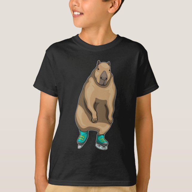 Capybara Ice skating Ice skates T-Shirt (Front)