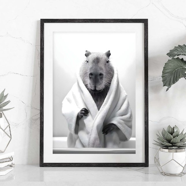 Capybara in a bathtub poster (Creator Uploaded)
