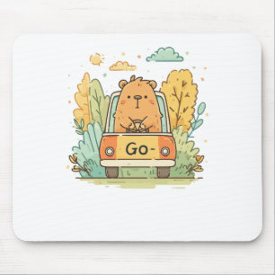 Capybara In A Car – Go! Motivational Cute Animal A Mouse Pad