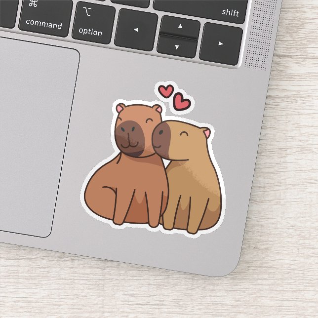 Capybara in love sticker (Detail)