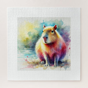 Capybara in Nature 130924AREF101 - Watercolor Jigsaw Puzzle