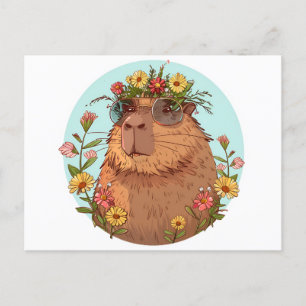 Capybara in sunglasses Summertime Postcard