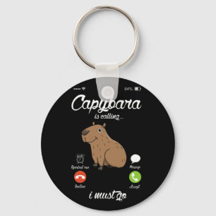 Capybara Is Calling Capibara Rodent Animal Lover Key Ring