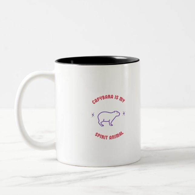 capybara  is my spirit animal Two-Tone coffee mug (Left)
