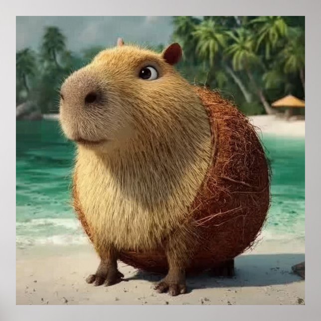 Capybara Island Mood. Have a Capy Day. Poster (Front)