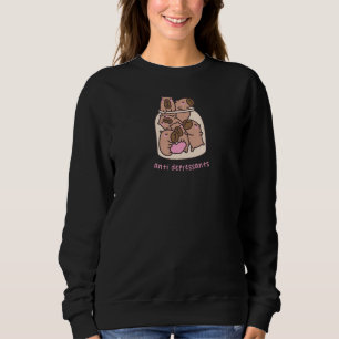 Capybara Jar Art - "Anti-Depressants" Whimsical Sweatshirt