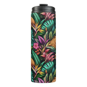 Capybara Jungle Dreams Seamless Surface Pattern Thermal Tumbler