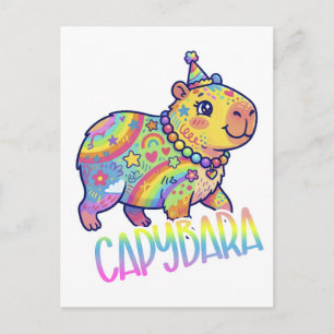 Capybara Kid Core Colorful Art Y2Ktype Postcard
