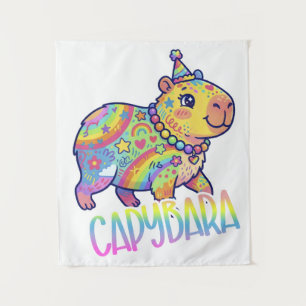 Capybara Kid Core Colorful Art Y2Ktype Tapestry