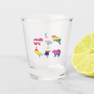 Capybara LGBTQ Rainbow Water Pig Transgender Pride Shot Glass