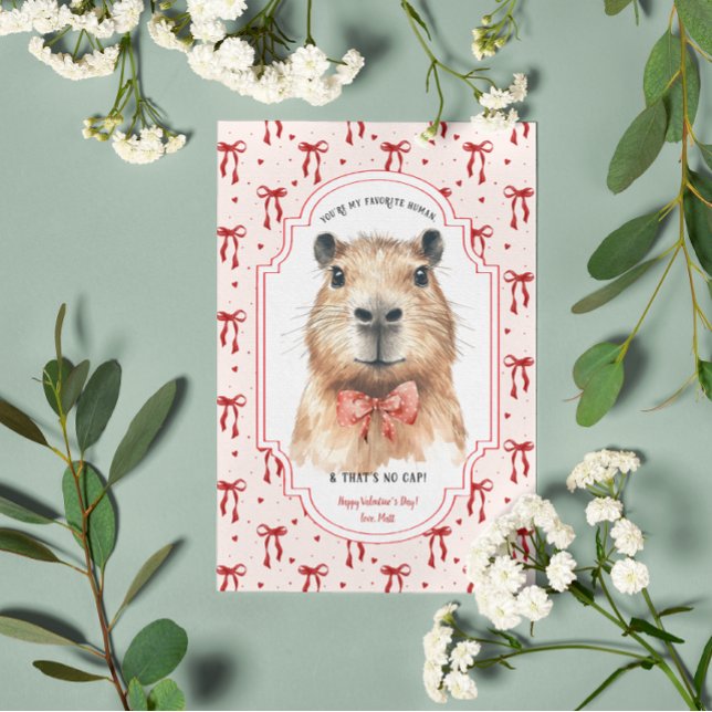 Capybara Love: No Cap Valentine's Day Card (Creator Uploaded)