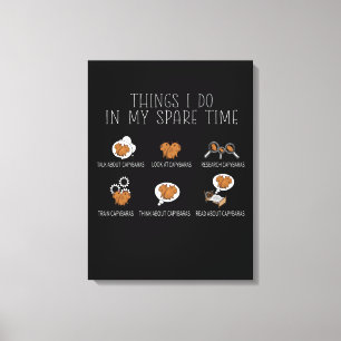 Capybara Lover Art Kids Funny Capybara Canvas Print