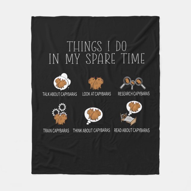 Capybara Lover Art Kids Funny Capybara Fleece Blanket (Front)