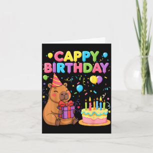 Capybara lovers cappy birthday girl boy happy card