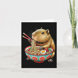 Capybara Loves Noodle Capybara Eating Japanese Ram Card