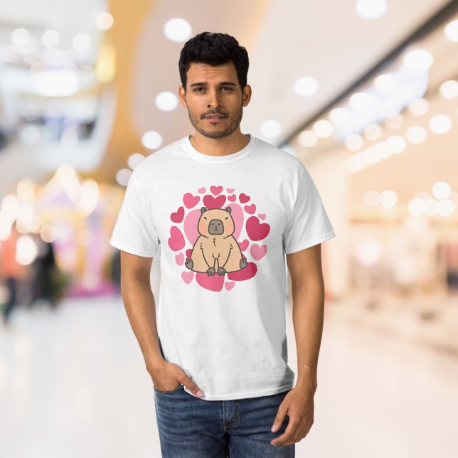 Capybara Loves with Lot of Hearts T-Shirt (I love capybara)