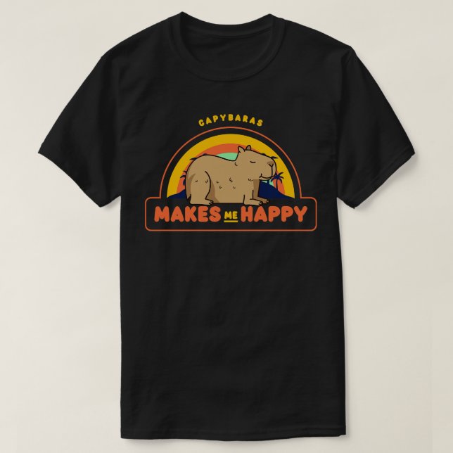 Capybara Makes Me Happy T-Shirt (Design Front)