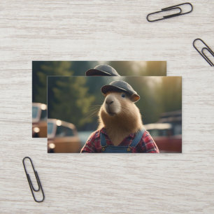 "Capybara Mechanic: Grease, Gears, and Good Vibes" Business Card