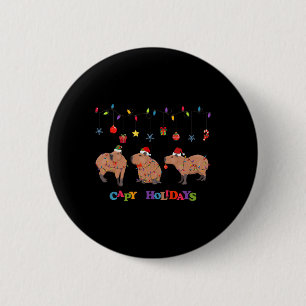 Capybara Merry Christmas 6 Cm Round Badge