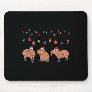 Capybara Merry Christmas Capybaras Lover Funny Cap Mouse Pad
