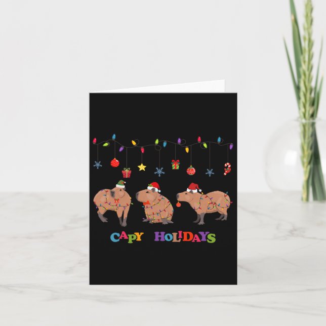 Capybara Merry Christmas  Card (Front)