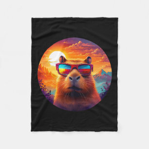 Capybara Mountain Nature Animal Wildlife Forest Ou Fleece Blanket