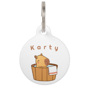 Capybara Name Tag   Cute Custom Animal ID Badge 