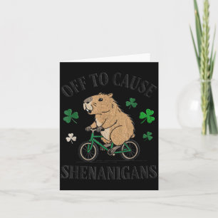 Capybara off to cause shenanigans st patricks day card