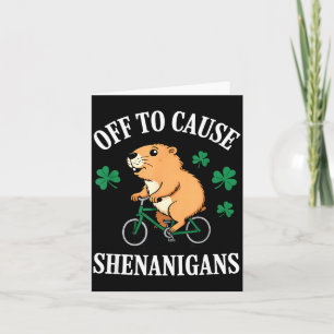 Capybara off to cause shenanigans st patricks day card