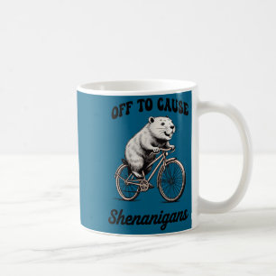 Capybara off to cause shenanigans st patricks day coffee mug