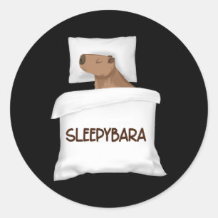 Capybara Official Sleep Pyjamas Nightgown Sleepyba Classic Round Sticker