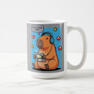 Capybara Old School Gamer Water Bottle Coffee Mug