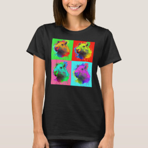 Capybara Painted Art Portrait Cute Capybara Lover  T-Shirt