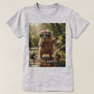 Capybara Party Animal: Cute & Funny Design T-Shirt
