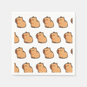 Capybara Party Napkins   Cute Animal Birthday 