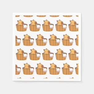 Capybara Party Napkins   Cute Animal Birthday 