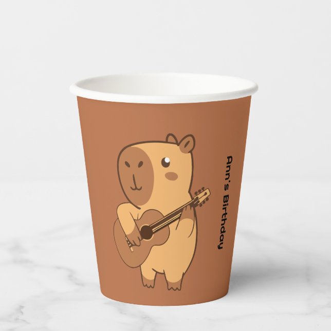 Capybara Party Paper Cup | Cute Animal Birthday (Front)