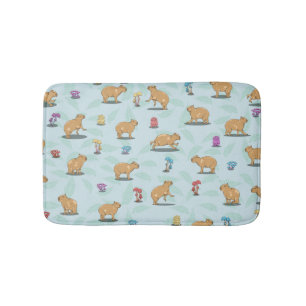 Capybara Pattern Bath Mat