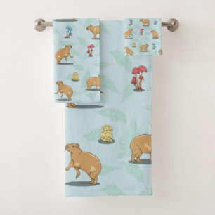 Capybara Pattern Bath Towel Set