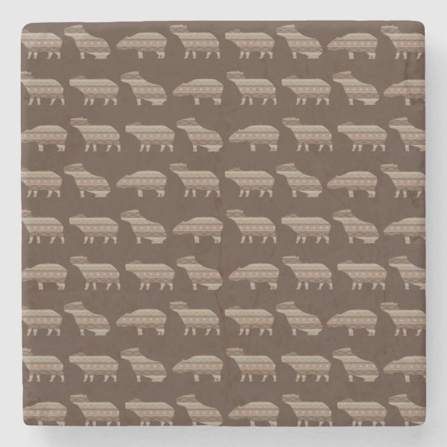Capybara Pattern Coaster (Front)