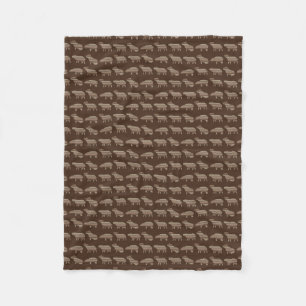 Capybara Pattern Notebook Fleece Blanket