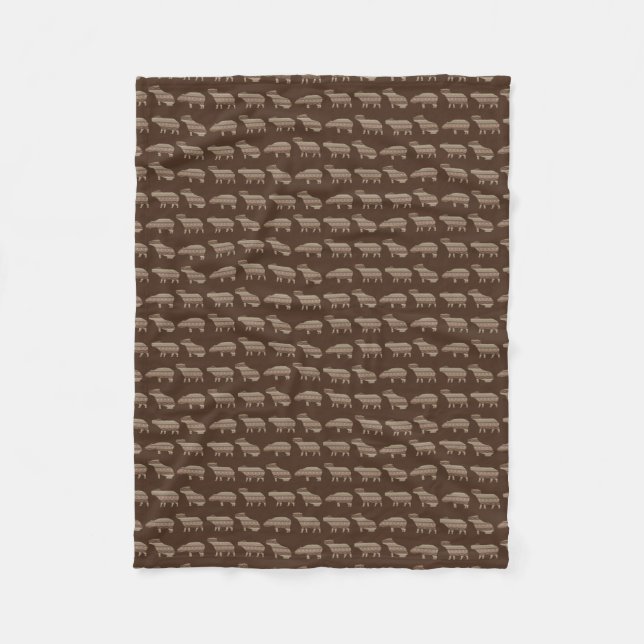Capybara Pattern Notebook Fleece Blanket (Front)