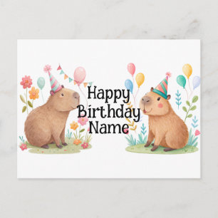 Capybara Personalised birthday Postcard