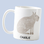 Capybara Personalised Name Coffee Mug<br><div class="desc">A fun capybara design for animal lovers.  Change the name or add your own text to personalise.  Back features a different capybara.  Original art by Nic Squirrell.</div>